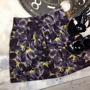 J.Crew black floral print Skirt size 2
